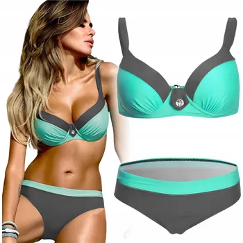 Dámské plavky PLAVKY DÍLNÉ DÁMSKÉ VYSTUŽENÉ BIKINY SET SPODNÍ DÍL HORNÍ DÍL L