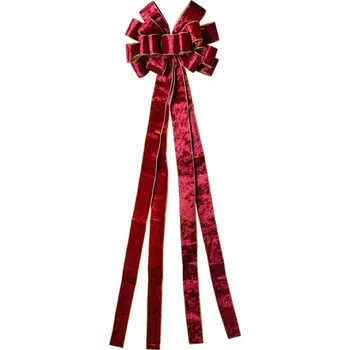 Velká tmavě červená dekorační mašle – 33x135 cm