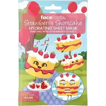 Pleťová maska FACE FACTS pleťová maska v plátýnku STRAWBERRY SHORTCAKE hydratační