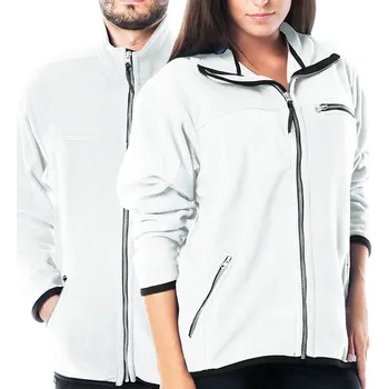 Pánská mikina MIKINA FLEECE LEHKÁ ANTIALERGICKÁ NA ZIP BÍLÁ XL