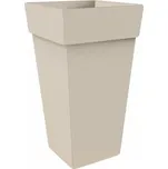 Gardino, Květináč MELROSE QUADRATE, rozměry 45 x 45 x 65 cm, béžový