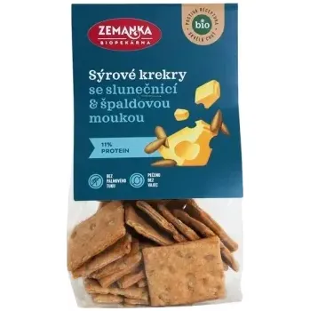 Slaná pochutina Bio krekry se sýrem a slunečnicí 100 g
