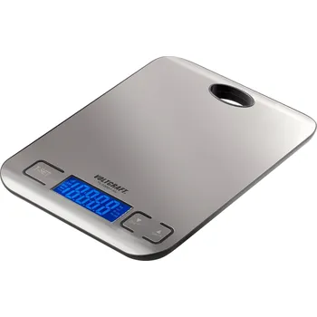 Průmyslová váha VOLTCRAFT TS-5000/1-Alu váha na dopisy 5 kg, rozlišení 1 g na baterii, nerezová ocel