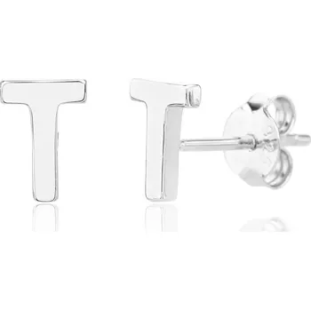 Náušnice Bealio BEALIO 13987 Stříbrné náušnice PÍSMENO T 03-13987-4082
