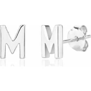 Náušnice Bealio BEALIO 13981 Stříbrné náušnice PÍSMENO M 03-13981-4089