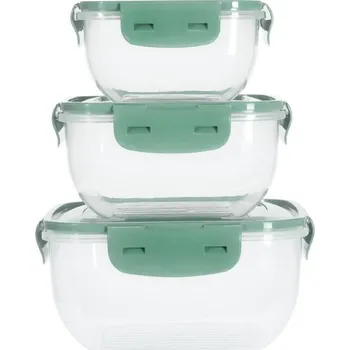 Dóza na potraviny EXCELLENT HOUSEWARE Dóza na potraviny 3 ks tmavě zelená KO-024001550tmze