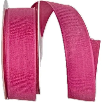 Stuha Bavlněná stuha CHANCE – Shocking Pink sytě růžová 25mm x 3m (6,-Kč/m) (jednobarevná tkaná stuha, barva sytě růžová, bavlněná, oboustranná, s vetkaným vlascem v lemu)