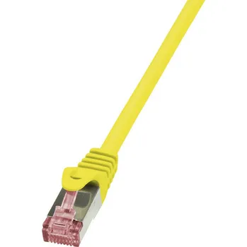 Datový kabel LogiLink CQ2057S RJ45 síťové kabely, propojovací kabely CAT 6 S/FTP 2.00 m žlutá samozhášecí, s ochranou 1 ks