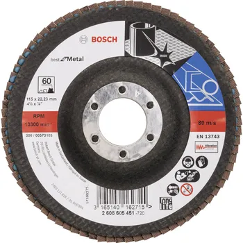 Brusný kotouč Bosch Accessories 2608605451 X571 vějířovitý brusný kotouč Průměr 115 mm Ø otvoru 22.33 mm ocel 1 ks