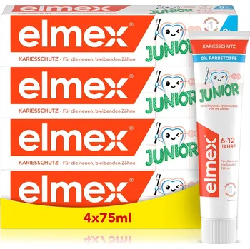 Dentální hygiena Elmex Junior dětská zubní pasta 4x75ml