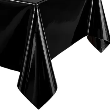 ubrus METALICKÝ Černý UBRUS Fóliový Jednorázový LESK KARNEVAL 137x274