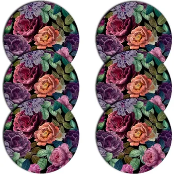 prostírání Sada podložek na stůl Bertoni, 6 kusů, kulatá, 33 cm, Enigma