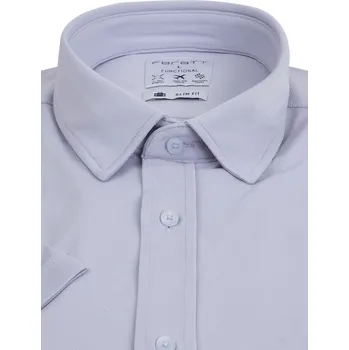 Pánská móda FERATT Košile PERFORMANCE SLIM 09 šedá krátký rukáv Velikost: S