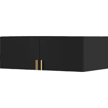 Šatní skříň Nástavec na skříň Napoli 2D 100 Černá (černé nebo zlaté úchytky)