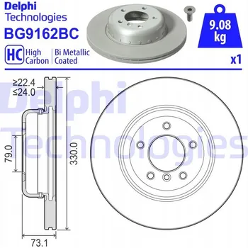 Brzdový kotouč Delphi BG9162BC Brzdový kotouč