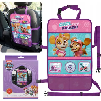 Příslušenství pro přepravu dětí Tlapková patrola Skye ORGANIZÉR na sedadlo do auta, ochrana sedadla, potah