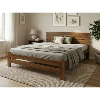 Postel Manželská postel Denis 140x200, Odstín: Dub