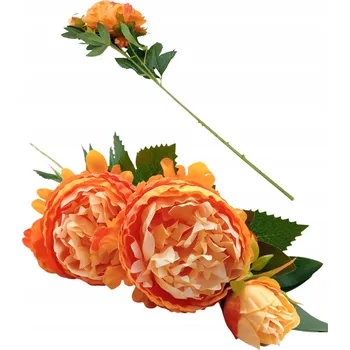 umělá květina Umělá Větvička oranžové pivoňka , dekorativní, do kompozičního váza o průměru 66 cm