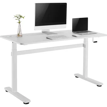 Psací stůl Ručně výškově nastavitelný stůl Ergo Office, max. 40 kg, max. výška 117 cm, s deskou pro sezení a stání, ER-401 W