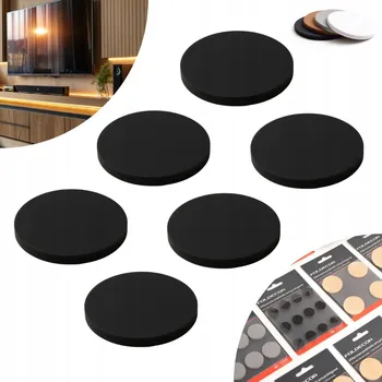 Podložka pod nábytek Samolepicí silikonové protiskluzové podložky černé fi 28 mm, 6 ks, kulaté