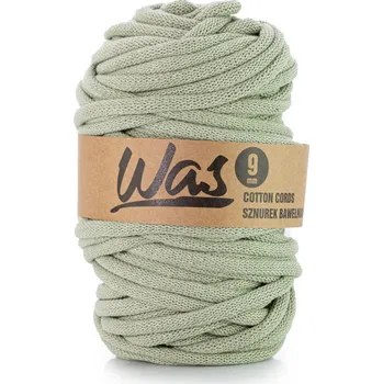 Lano WAS, bavlněná šňůra s polyesterovým jádrem, opletená, 9 mm, 50 m, olivově zelená