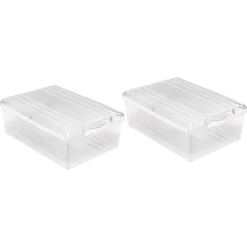 Sada dvou krabic na boty BranQ průhledné 350 x 260 x 130 mm