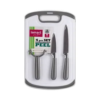 Lamart LT2097 4dílná sada nožů, škrabky a prkénka PEEL