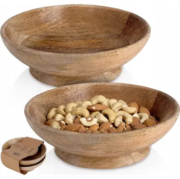 2x Dřevěná miska na servírování salátů, svačin a pokrmů 400 ml