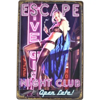 Plechová cedule Cedule Escape Night Club - Open Late!