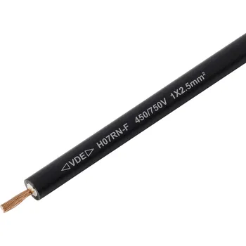 elektrický kabel TRU COMPONENTS TC-13537060 kabel s gumovou izolací H07RN-F 1 x 2.5 mm² černá metrové zboží