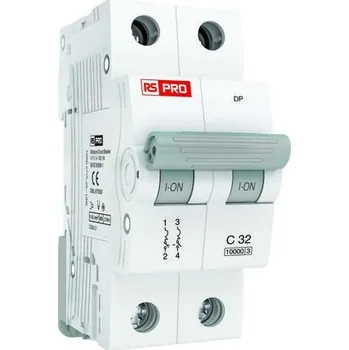 Elektrická zásuvka MCB 2P 32A vypínací výkon 10 kA, charakteristika: vypínací charakteristiky Typ C