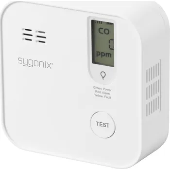 Detektor CO Sygonix SY-6418204 detektor oxidu uhelnatého vč. baterie s životností 5 let, Ovládání přes aplikaci na baterii, detekce oxidu uhelnatého (CO), sada