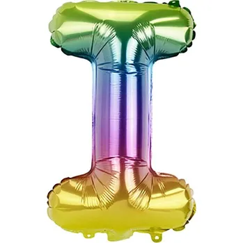 Balónek Písmeno I - Barevný fóliový balónek Duhová písmena abecedy 40 cm