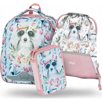 Školní batoh Vícekomorový Školní batoh BAAGL bílý 23 l