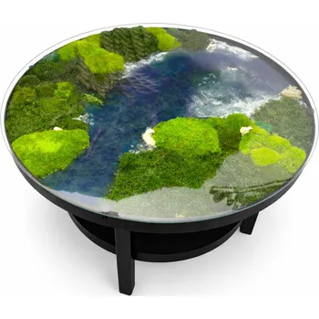 Konferenční stolek Konferenční stolek s mechem a epoxidem Velikost: 60cm