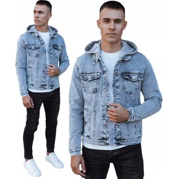 Pánský bomber DStreet pánská džínová bunda s odepínací kapuce TX4850, velikost XL
