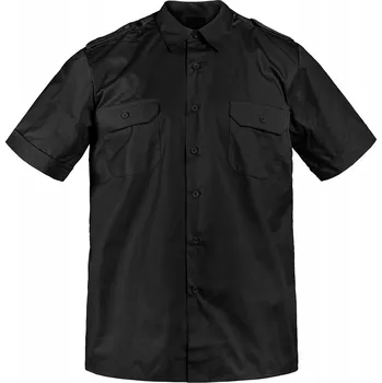 Pánská košile Uniformní košile s krátkým rukávem Mil-Tec Service s nárameníky, černá, velikost M