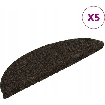 Nášlap na schod Samolepicí rohožky na schody 5 ks 56x17x3 cm Tmavě hnědé půlkruhové
