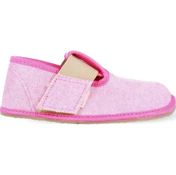 Dětská móda PEGRES PAPUČKY BF01 Textilní Růžová | Dětské barefoot přezůvky - 26