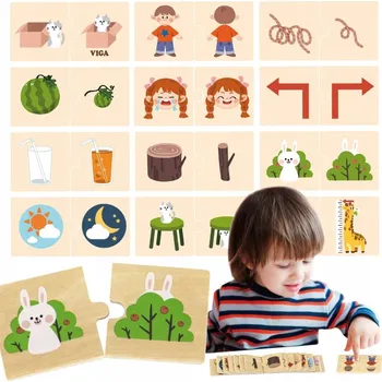 Dřevěná hračka Dřevěné Puzzle VIGA Protiklady