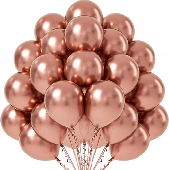 Balónek ZLATÉ ROSE GOLD LATEXOVÉ BALÓNKY 50 KUSŮ 12 palců 30 cm CHROMOVÉ MĚDĚNÉ