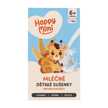 Happy Mimi sušenky s mlékem 120g 6m