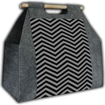 Obdélníková taška na palivové dřevo s rukojetí pro přenášení Zigzac