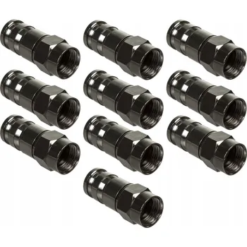 Redukce Maclean, F kompresní konektor, RG-6, profesionální, nikl, černý, MCTV-916, 10 kusů