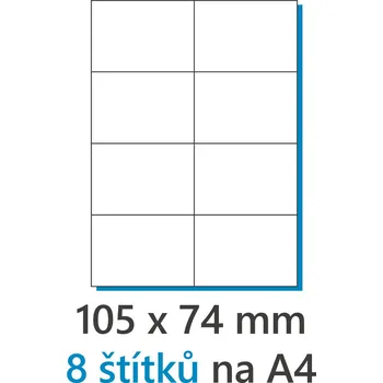 Samolepící etiketa Etiketa MARMA 105x74mm / 100ks A4 bílá