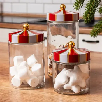 Dóza na potraviny Skleněná zavařovací sklenice kuchyňská nádoba na potraviny Altom Design Circus 1,2 l