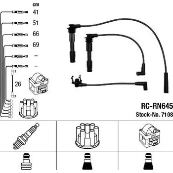 Zapalovací kabel Sada kabelů pro zapalování NGK 7108