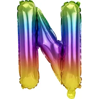 Balónek Písmeno N Barevný fóliový balónek Duhová písmena abecedy 40 cm