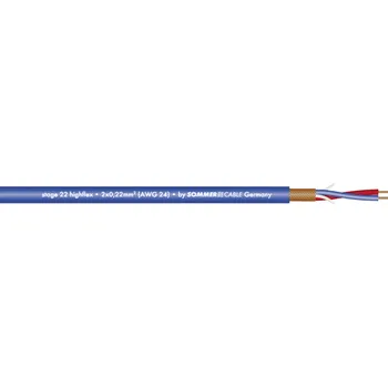 elektrický kabel Sommer Cable 200-0002 mikrofonový kabel 2 x 0.22 mm² modrá metrové zboží