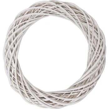 Věnec Bílý ratanový věnec Riet III L – 50x9 cm
